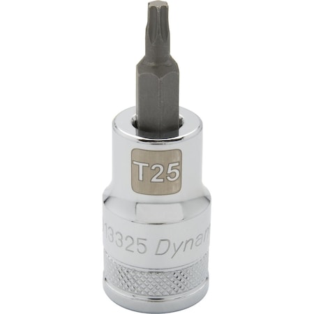 Dynamic Tools 1/2 Drive Torx Head, T25 Bit Regular Length, Chrome Socket D013325